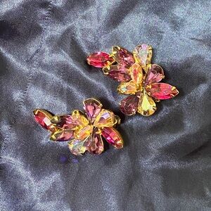 ✨ Rock & Roll Vintage Glam ✨ Gorgeous Weiss Rhinestone Earrings